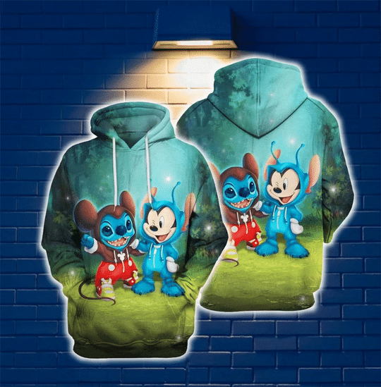 Mickey And Stitch 3D All Over Print Hoodie Mickey And Stitch 3D All Over Print Hoodie