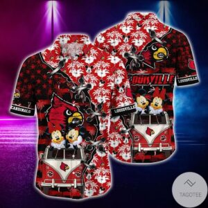 Mickey Mouse Louisville Cardinals Ncaa Hawaiian Shirt