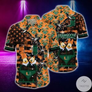 Mickey Mouse Miami Hurricanes Ncaa Hawaiian Shirt