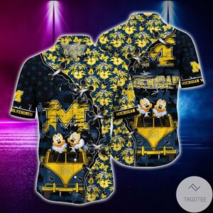 Mickey Mouse Michigan Wolverines Ncaa Hawaiian Shirt