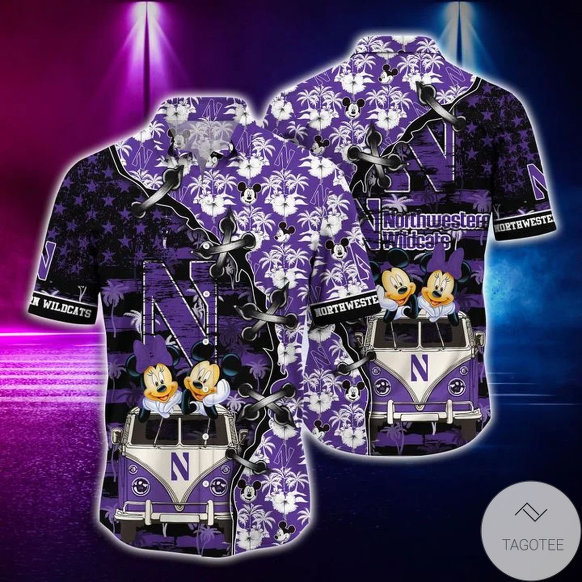 Mickey Mouse Northwestern Wildcats Ncaa Hawaiian Shirt Mickey Mouse Northwestern Wildcats Ncaa Hawaiian Shirt