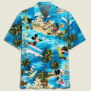 Mickey Mouse Surfing Hawaiian Shirt