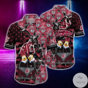 Mickey Mouse Washington State Cougars Ncaa Hawaiian Shirt