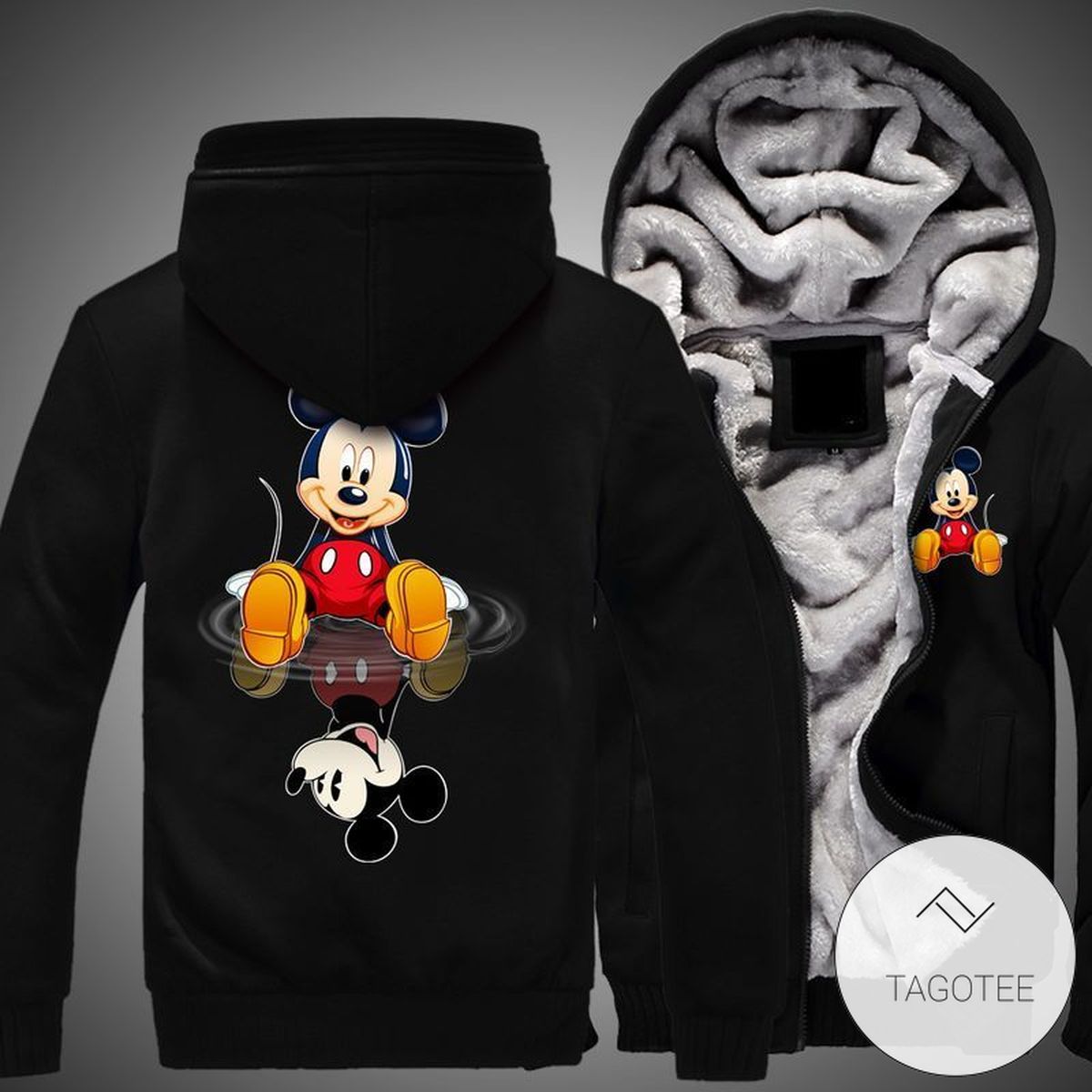 Mickey Sitting On Water Fleece Hoodie Mickey Sitting On Water Fleece Hoodie