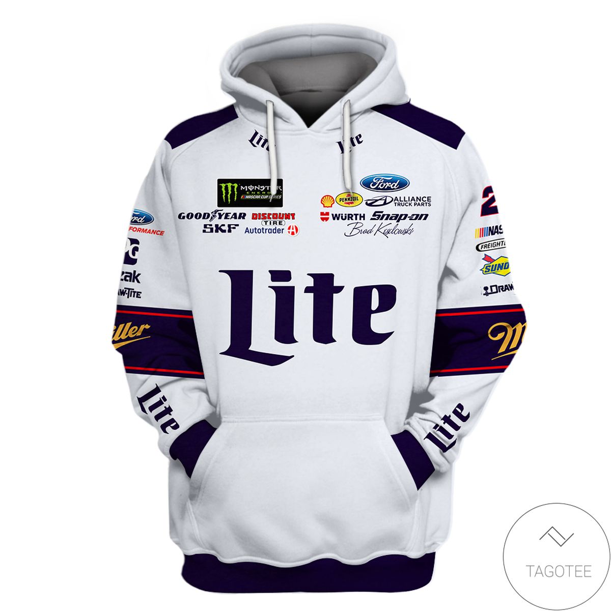 Miller Lite Nascar Branded Unisex 3D Hoodie Miller Lite Nascar Branded Unisex 3D Hoodie