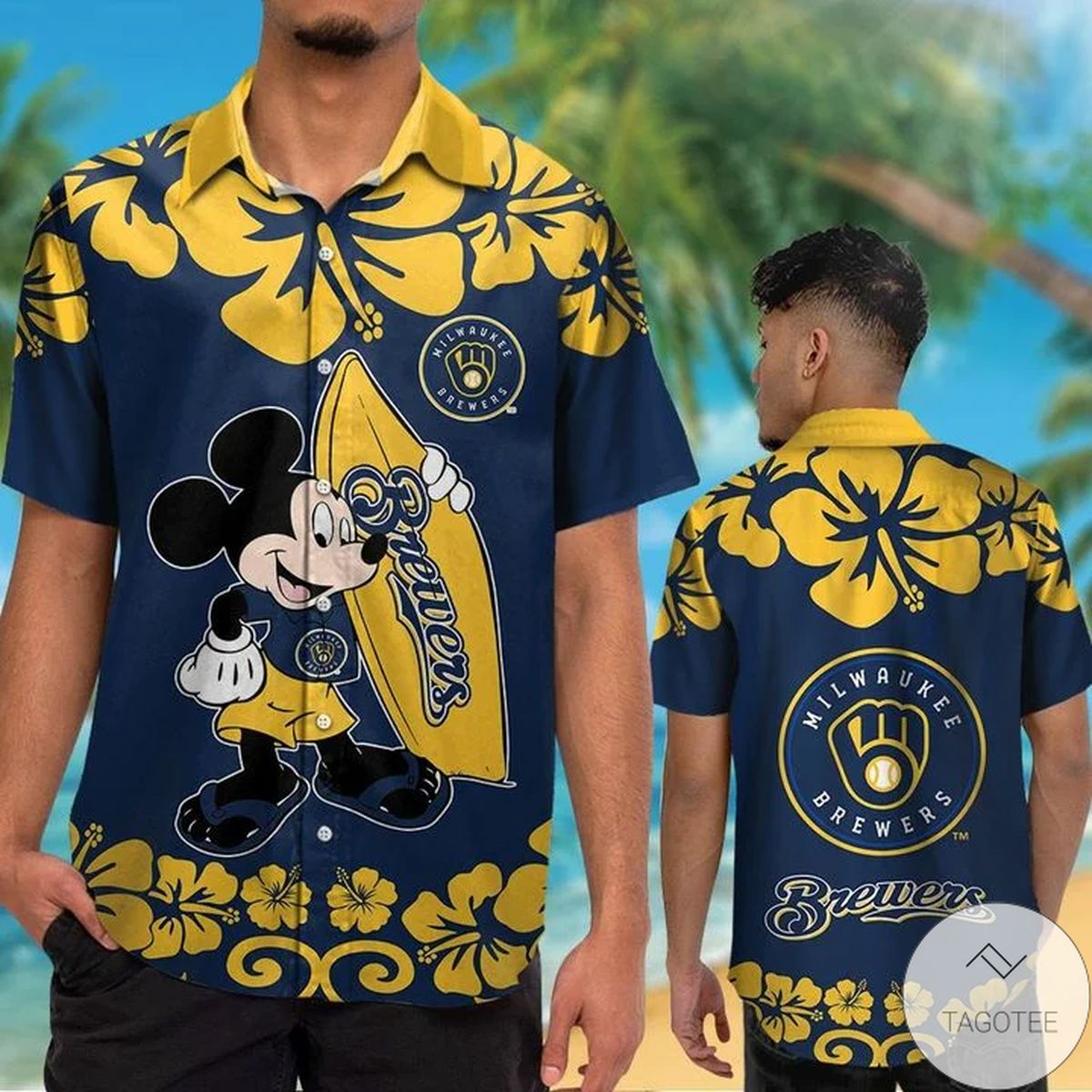 Milwaukee Brewers Mickey Mouse Hawaiian Shirt Milwaukee Brewers Mickey Mouse Hawaiian Shirt