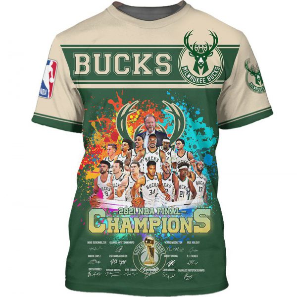 Milwaukee Bucks 2021 Nba Final Champion 3D Shirt Milwaukee Bucks 2021 Nba Final Champion 3D Shirt
