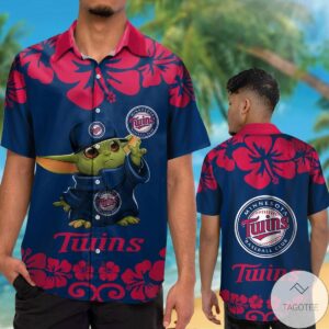 Minnesota Twins Baby Yoda Hawaiian Shirt