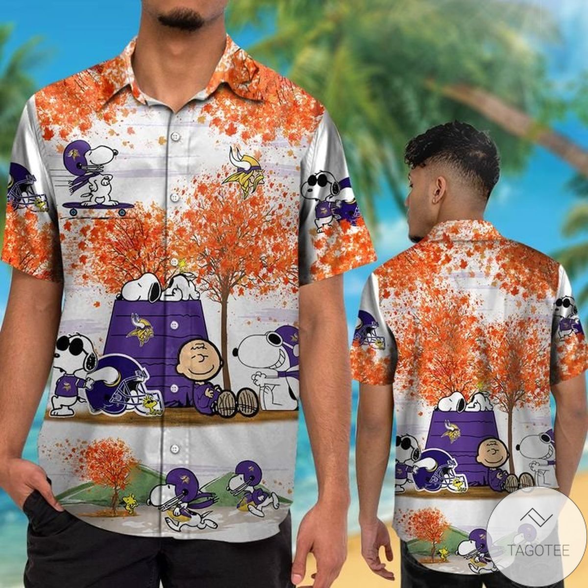 Minnesota Vikings Snoopy Autumn Hawaiian Shirt Minnesota Vikings Snoopy Autumn Hawaiian Shirt