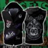 Misfits Band Sleeveless Vest Zip Hoodie