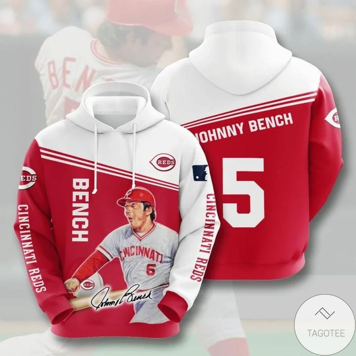 Mlb Cincinnati Reds Johnny Bench 5 Hoodie Mlb Cincinnati Reds Johnny Bench 5 Hoodie