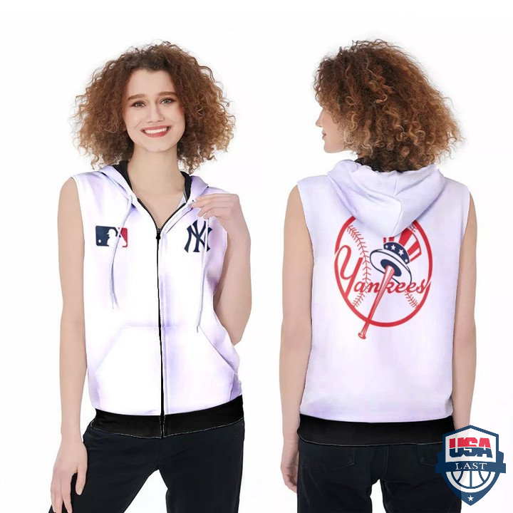 Mlb New York Yankees 3D Sleeveless Zip Hoodie Mlb New York Yankees 3D Sleeveless Zip Hoodie