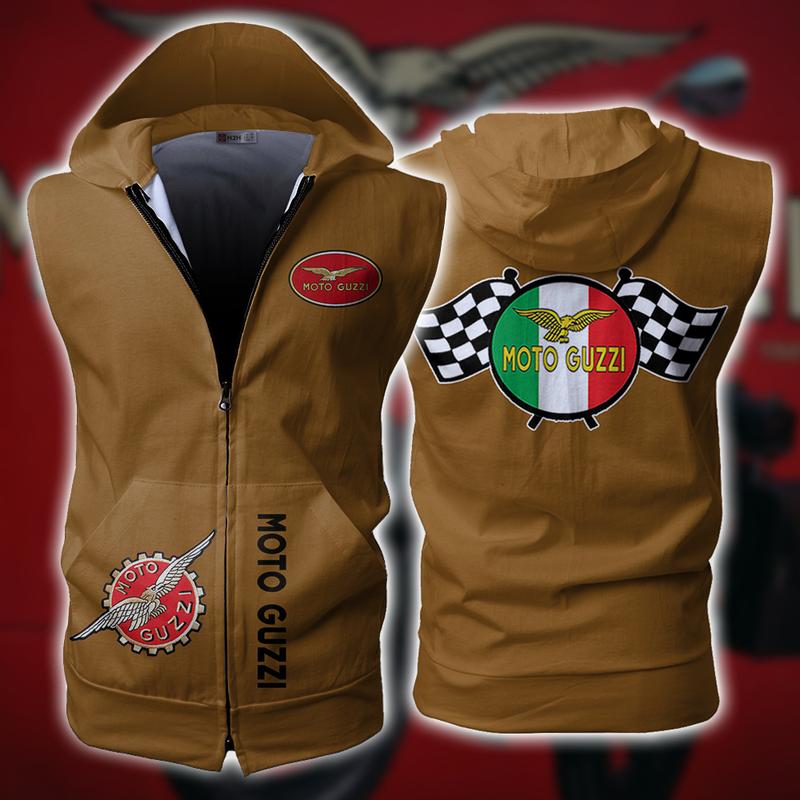 Moto Gizzi Sleeveless Vest Zip Hoodie Moto Gizzi Sleeveless Vest Zip Hoodie