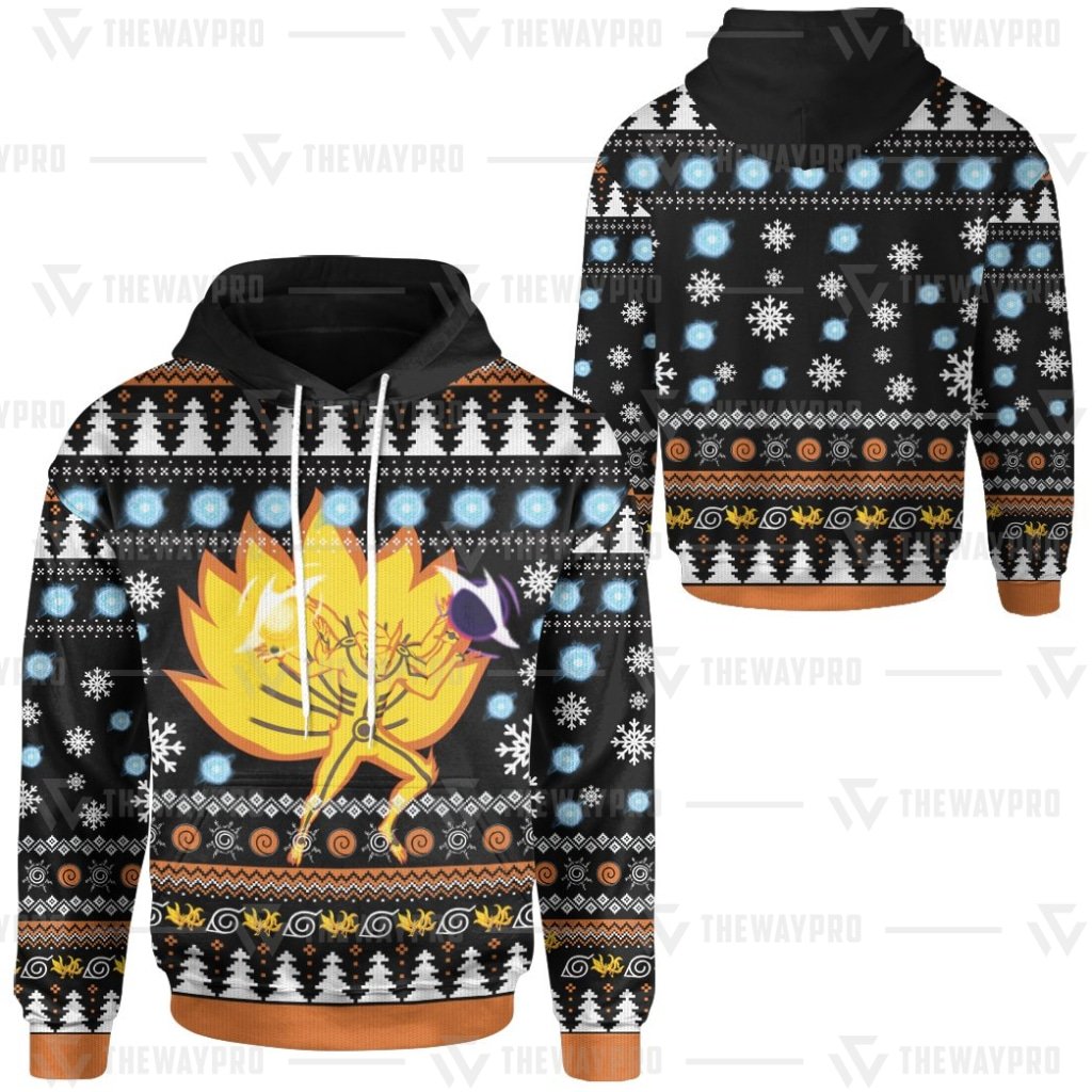 Naruto Shippuden Asura Kurama Mode Christmas 3D Hoodie Naruto Shippuden Asura Kurama Mode Christmas 3D Hoodie