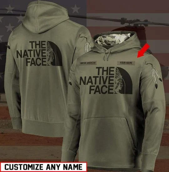 Native American The Native Face 3D Custom Name Hoodie Native American The Native Face 3D Custom Name Hoodie