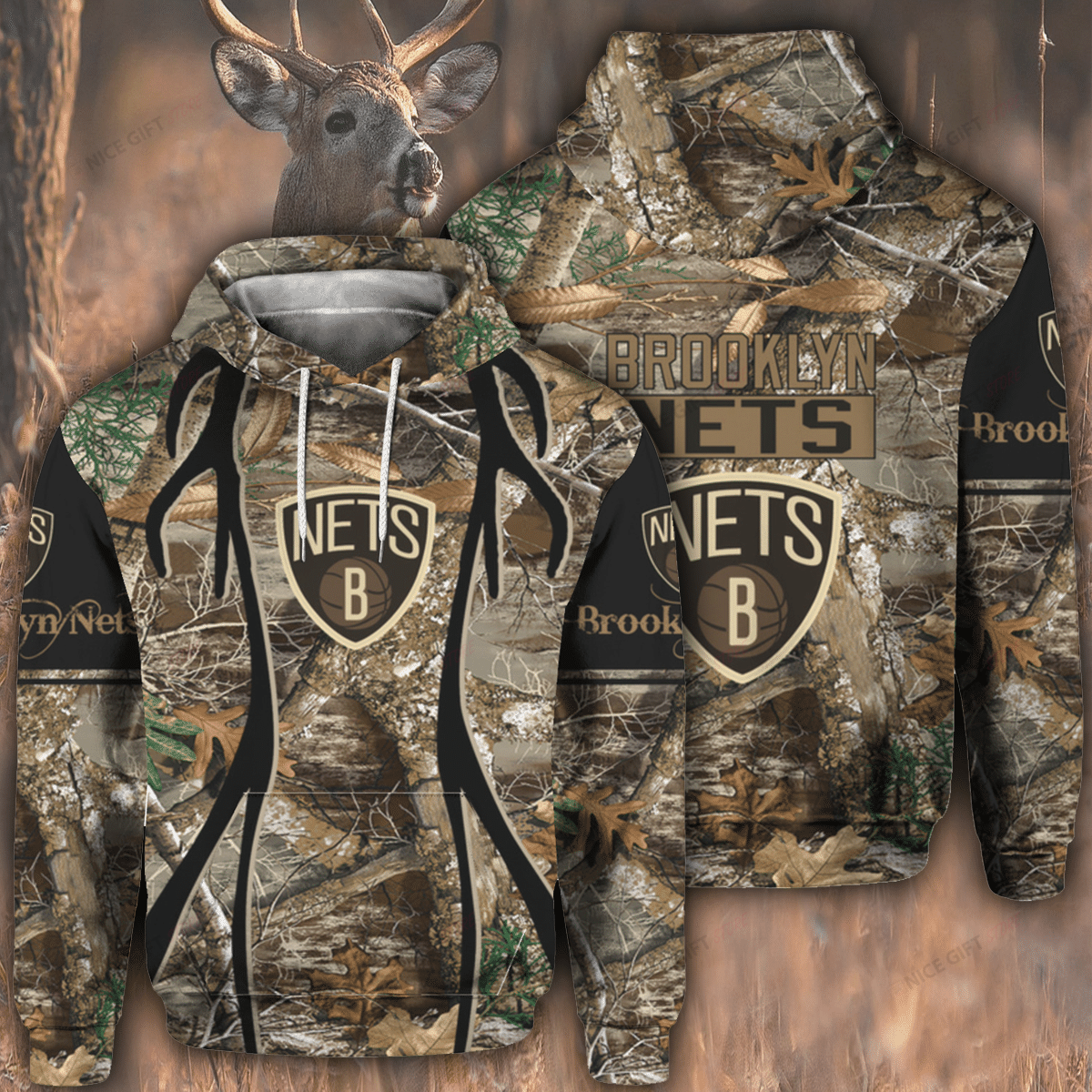 Nba Brooklyn Nets Hunting 3D Hoodie Nba Brooklyn Nets Hunting 3D Hoodie