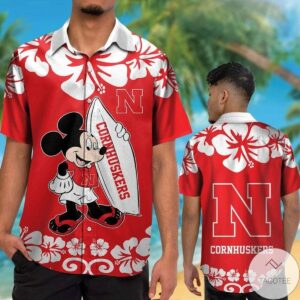 Nebraska Cornhuskers & Mickey Mouse Hawaiian Shirt