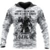 Never Gave Up Viking 3D Hoodie