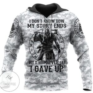 Never Gave Up Viking 3D Pullover Hoodie