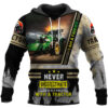Never Underestimate An Old Man With A Tractor All Over Printed Hoodie