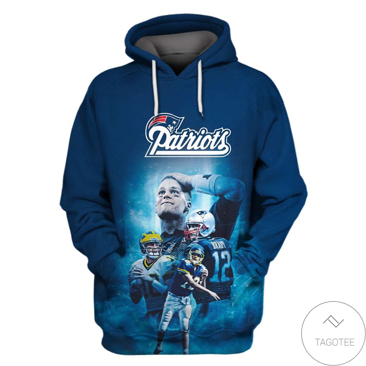 New England Patriots Branded Navy 3D Hoodie New England Patriots Branded Navy 3D Hoodie