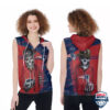 New England Patriots Skull Logo Snapback Sleeveless Zip Hoodie