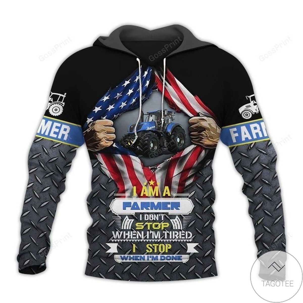 New Holland Agriculture I’M A Farmer Us Flag 3D Hoodie New Holland Agriculture I’M A Farmer Us Flag 3D Hoodie