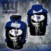 New York Giants Nfl Punisher Skull 3D Hoodie