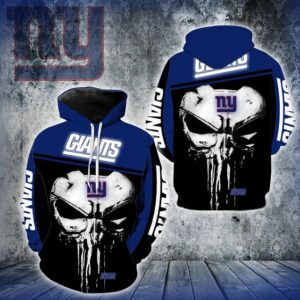 New York Giants Nfl Punisher Skull 3D Hoodie