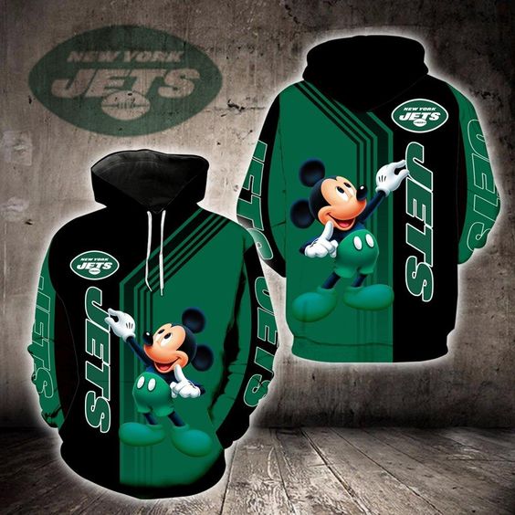 New York Jets Mickey Mouse 3D Hoodie New York Jets Mickey Mouse 3D Hoodie