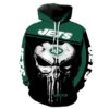 New York Jets Nfl Punisher Skull 3D Hoodie