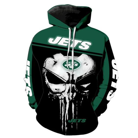 New York Jets Nfl Punisher Skull 3D Hoodie New York Jets Nfl Punisher Skull 3D Hoodie