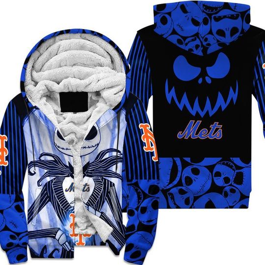 New York Mets Jack Skellington Halloween 3D All Over Print Hoodie New York Mets Jack Skellington Halloween 3D All Over Print Hoodie