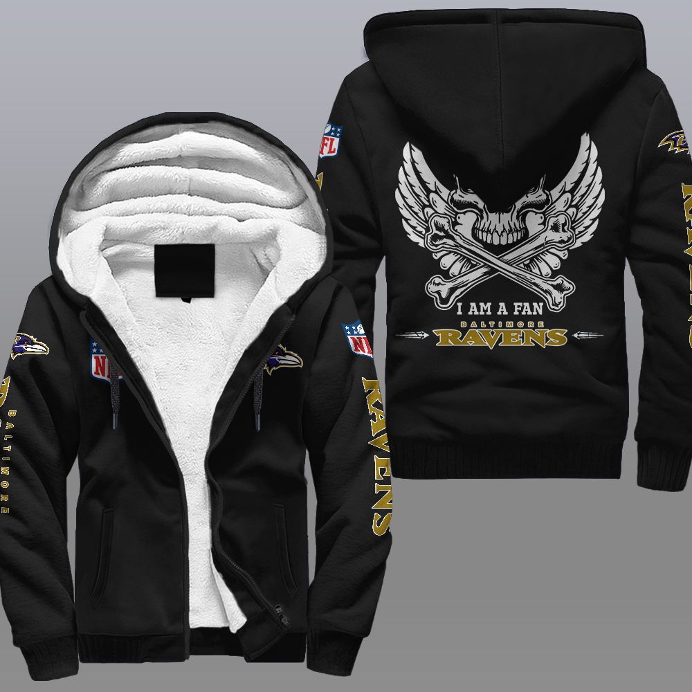 Nfl Baltimore Ravens Wings Skull Fleece Hoodie Nfl Baltimore Ravens Wings Skull Fleece Hoodie
