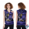 Nfl Batimore Ravens Logo Skull 3D Sleeveless Zip Hoodie