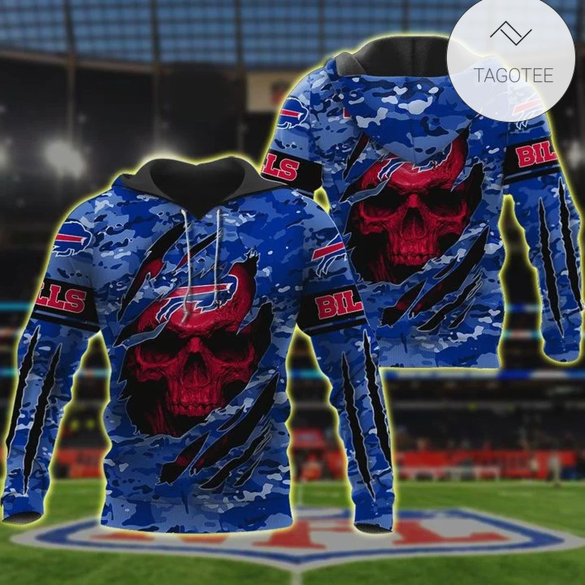 Nfl Buffalo Bills 3D Hoodie Skull Lover- Tagotee Nfl Buffalo Bills 3D Hoodie Skull Lover- Tagotee