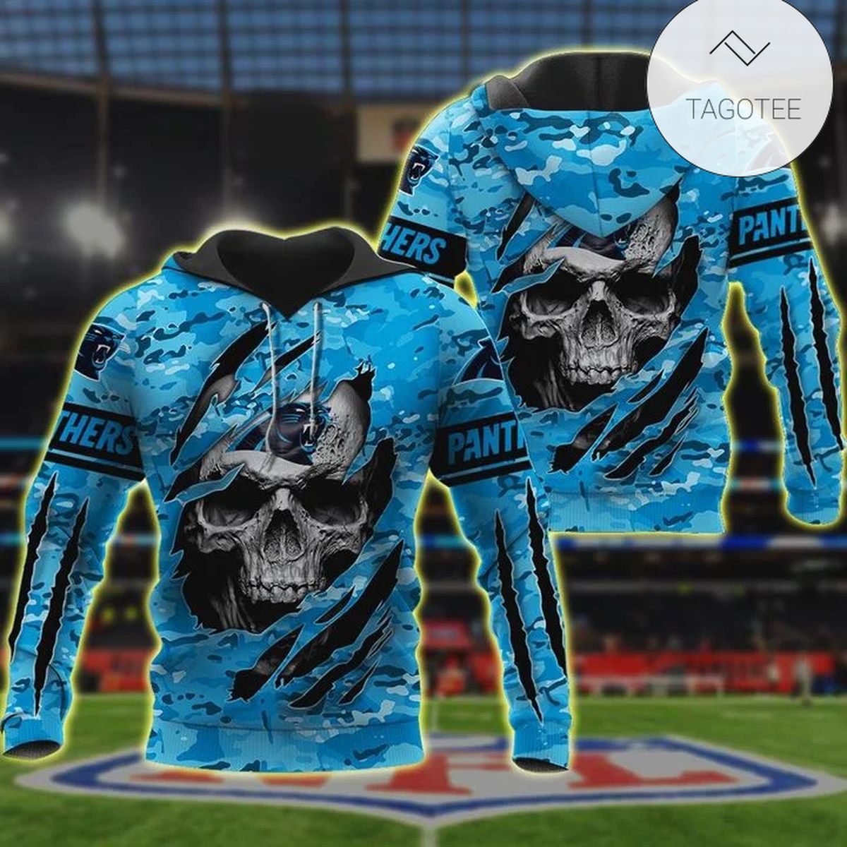 Nfl Carolina Panthers 3D Hoodie Skull Lover- Tagotee Nfl Carolina Panthers 3D Hoodie Skull Lover- Tagotee