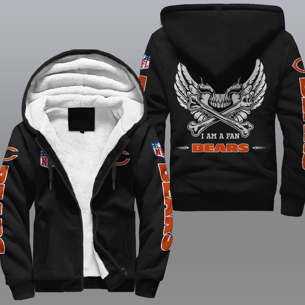 Nfl Chicago Bears Wings Skull Fleece Hoodie Nfl Chicago Bears Wings Skull Fleece Hoodie