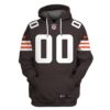 Nfl Cleveland Browns Custom Name And Number 3D Hoodie
