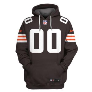 Nfl Cleveland Browns Custom Name And Number 3D Hoodie