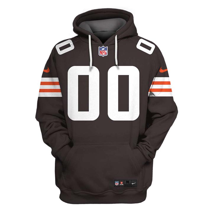 Nfl Cleveland Browns Custom Name And Number 3D Hoodie Nfl Cleveland Browns Custom Name And Number 3D Hoodie