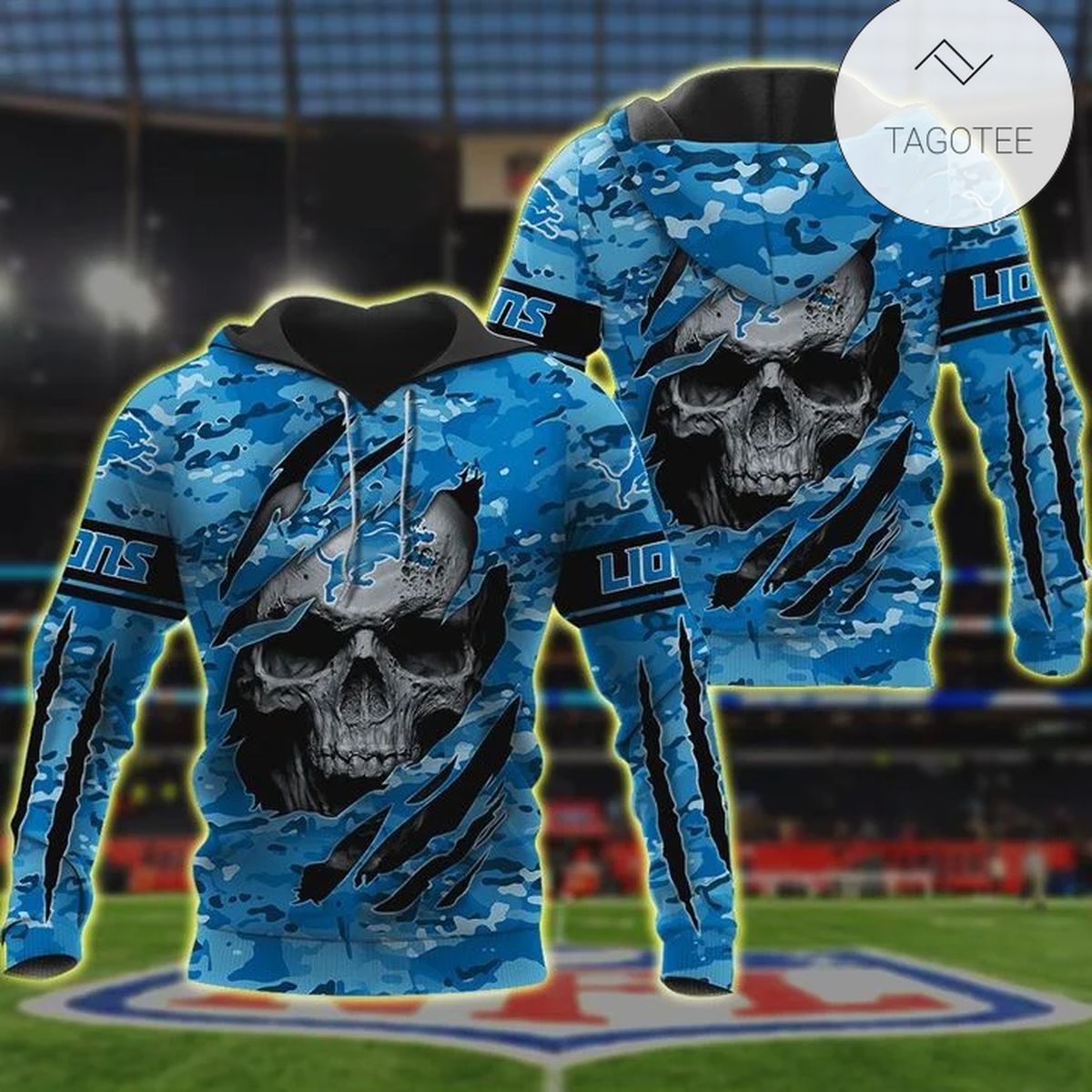 Nfl Detroit Lions 3D Hoodie Skull Lover Nfl Detroit Lions 3D Hoodie Skull Lover