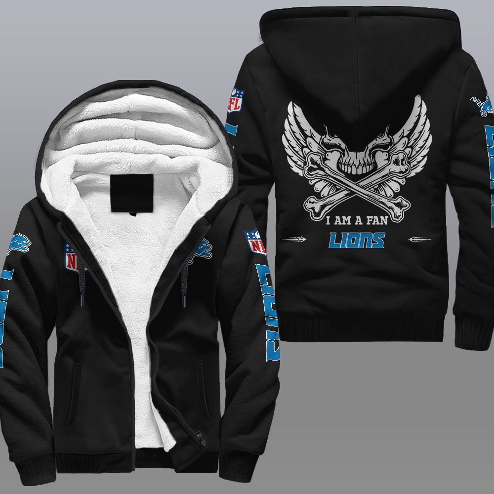 Nfl Detroit Lions Wings Skull Fleece Hoodie Nfl Detroit Lions Wings Skull Fleece Hoodie