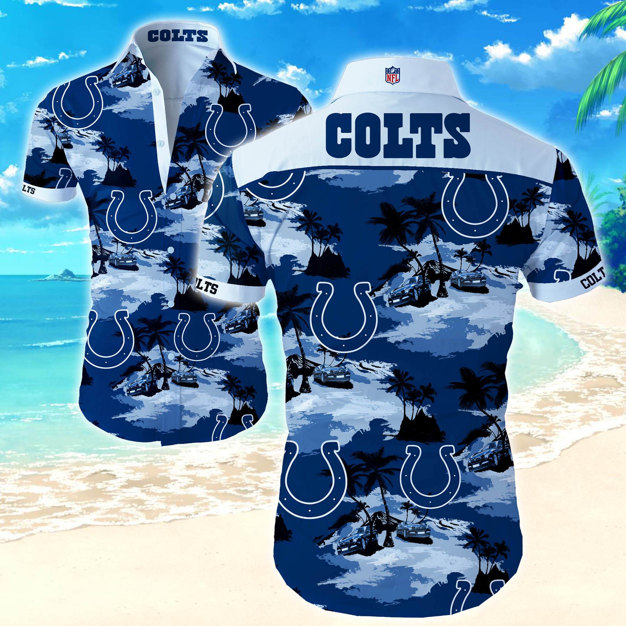 Nfl Indianapolis Colts Hawaiian Shirt Summer Button Up Nfl Indianapolis Colts Hawaiian Shirt Summer Button Up