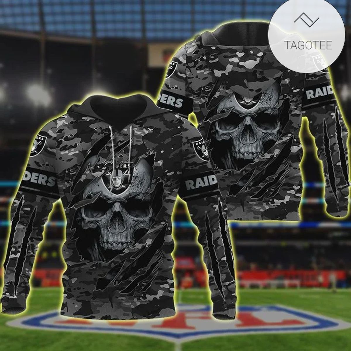 Nfl Las Vegas Raiders 3D Hoodie Skull Lover Nfl Las Vegas Raiders 3D Hoodie Skull Lover