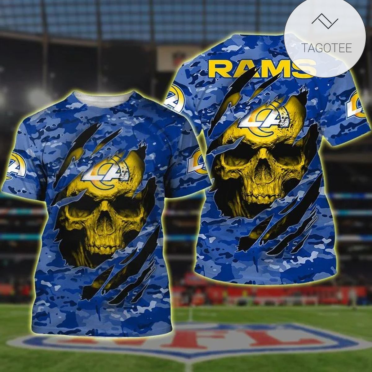 Nfl Los Angeles Rams 3D Hoodie Skull Lover- Tagotee Nfl Los Angeles Rams 3D Hoodie Skull Lover- Tagotee