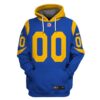 Nfl Los Angeles Rams Custom Name And Number 3D Hoodie