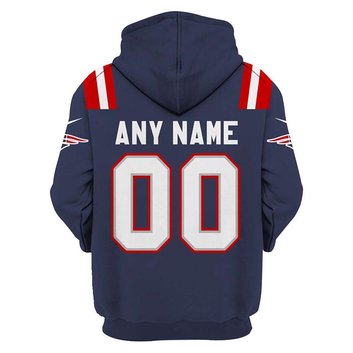 Nfl New England Patriots Custom Name And Number 3D Hoodie Nfl New England Patriots Custom Name And Number 3D Hoodie