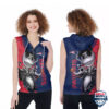 Nfl New England Patriots Jack Skellington 3D Sleeveless Zip Hoodie