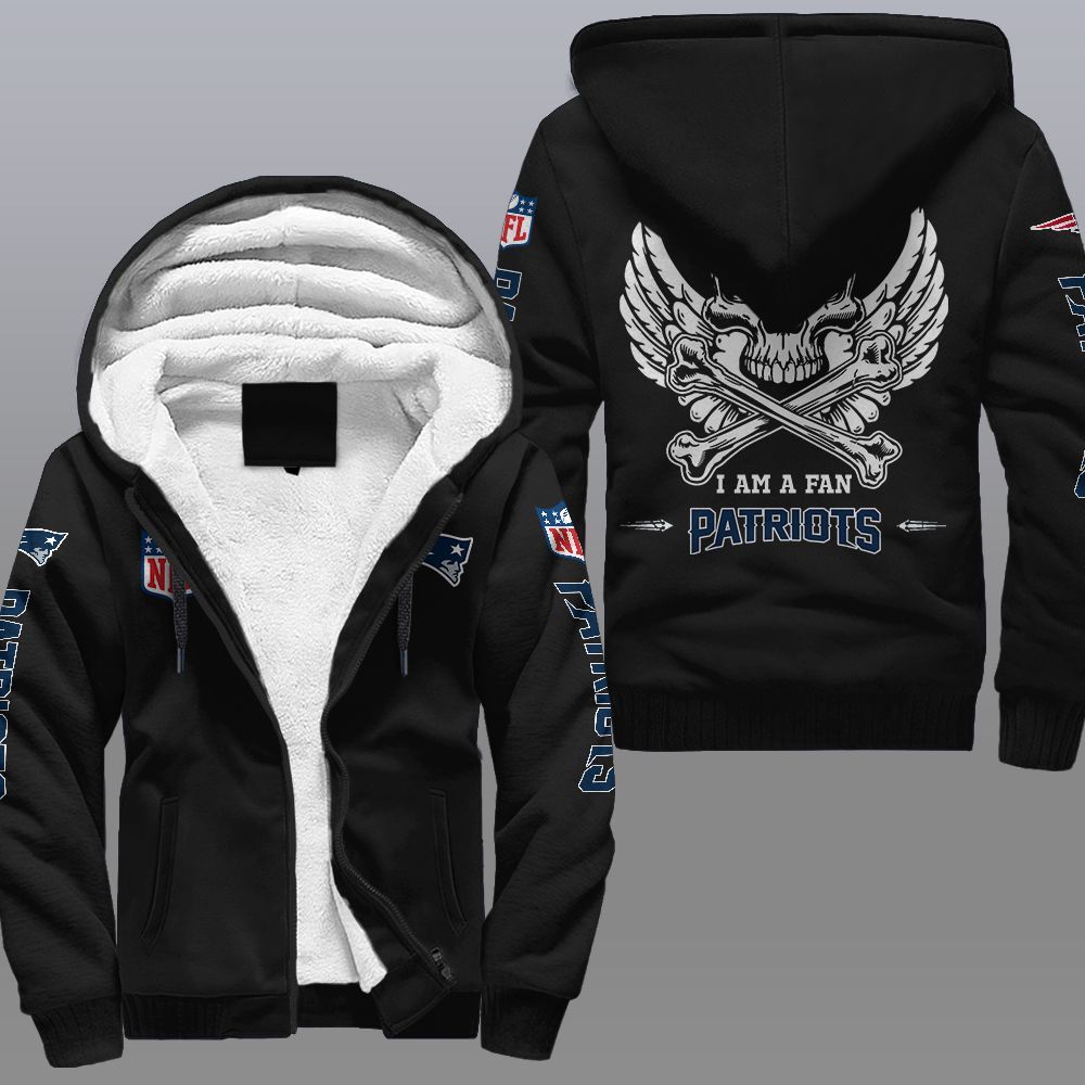 Nfl New England Patriots Wings Skull Fleece Hoodie Nfl New England Patriots Wings Skull Fleece Hoodie